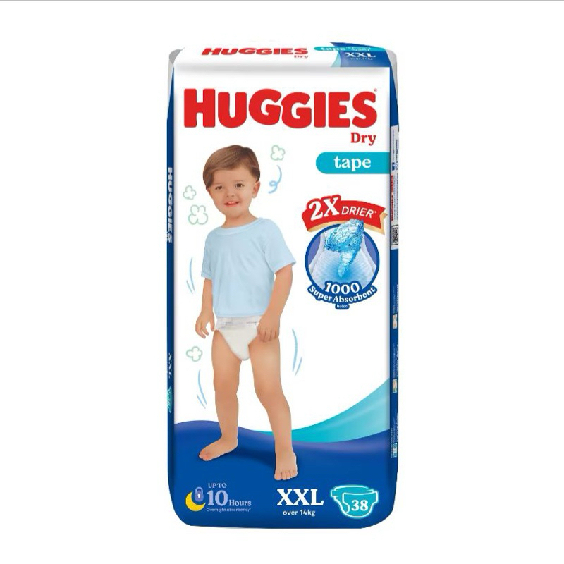 Clearance Huggies Dry Tape Diapers XXL38 ผ้าอ้อมเด็ก Absorbing