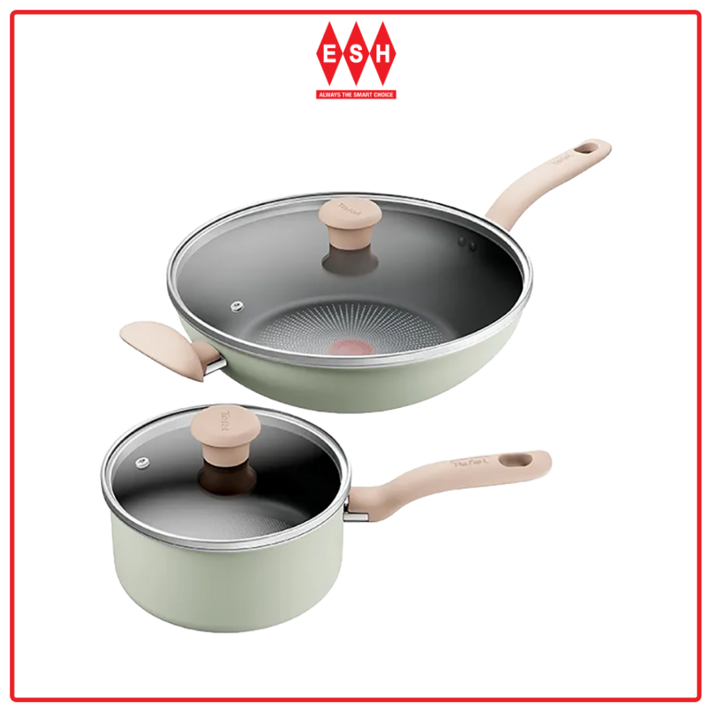 Tefal G179S495 So Matcha ชุดเครื่องครัว 4 ชิ้น (WokPan 30 ซม. + SaucePan 18 ซม.) ESH