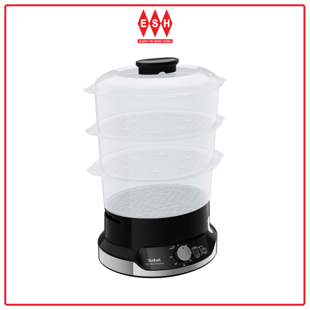 Tefal VC2048 9.0L เครื่องนึ่งอาหาร 3 ชามขนาดกะทัดรัดพิเศษ ESH