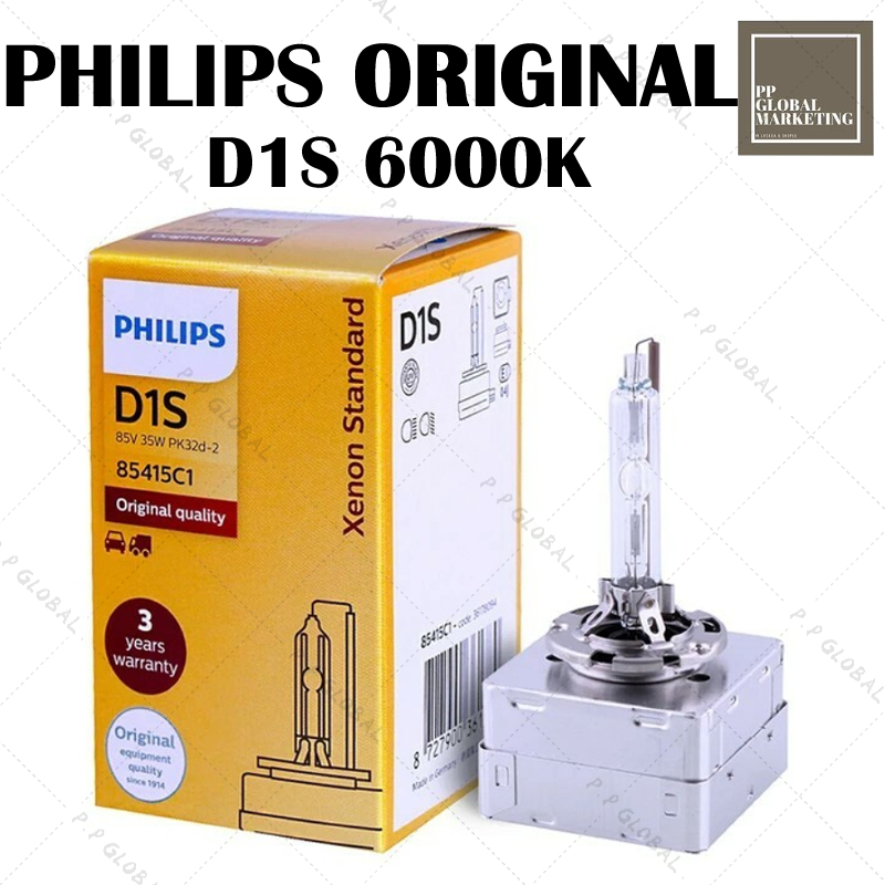 PHILIPS หลอดไฟหน้า 6000K D1S D1R D2S D2R D3S D3R D4S D4R D8S แสงโคมไฟ HALOGEN หลอดไฟ LED