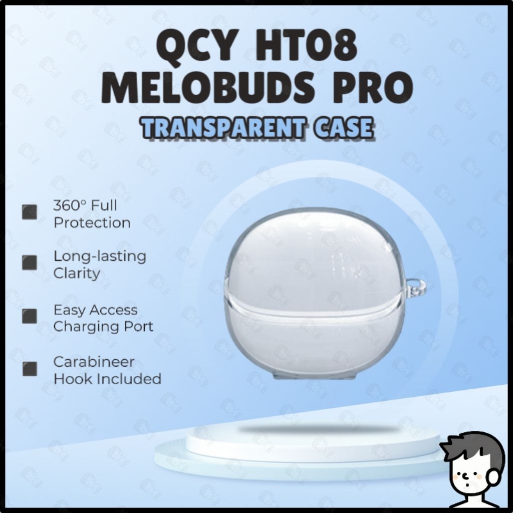 QCY HT08 MeloBuds Pro กรณีหูฟังเกราะป้องกัน Soft TPU โปร่งใสหูฟัง Qcy Ht08 กรณีเคสใส