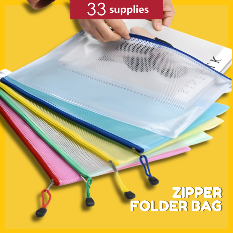B5/A4/A5/A6 Mesh pvc Zipper Folder bag7401