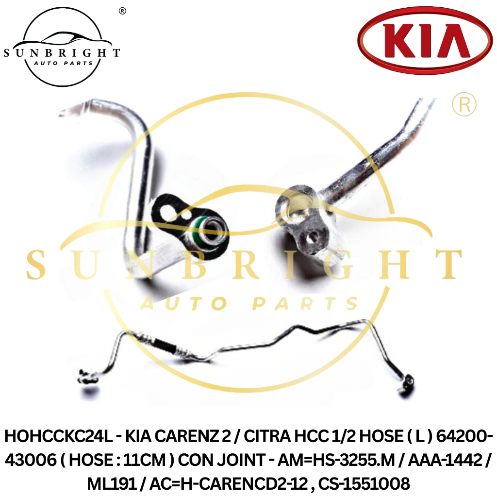 KIA CARENZ 2 / CITRA HCC 1/2 HOSE ( L ) 64200-43006 ( HOSE : 11CM ) CON JOINT - AM=HS-3255.M / AAA-1