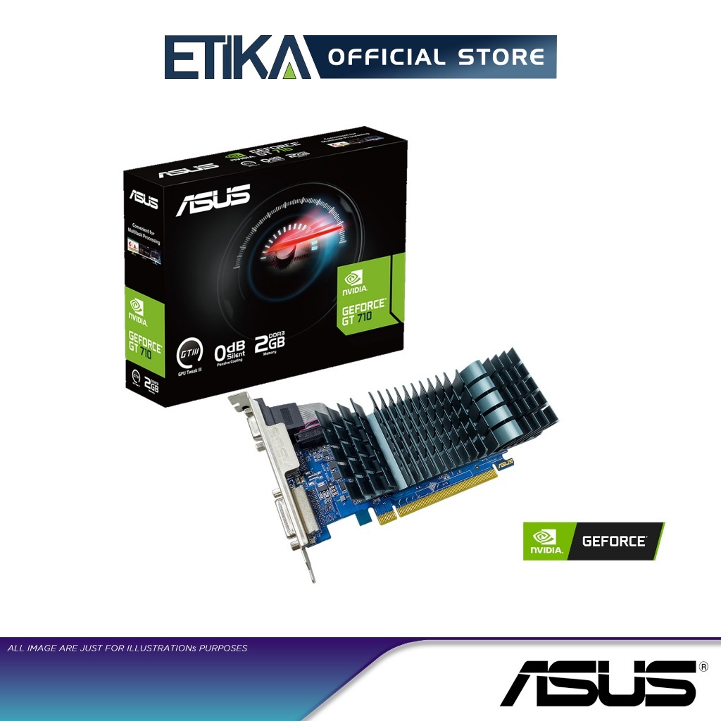 กราฟิกการ์ด Asus GeForce GT710 2GB DDR5 EVO พร้อมตัวพาสซีฟ 0dB ระบายความร้อนที่มีประสิทธิภาพ GT710-S