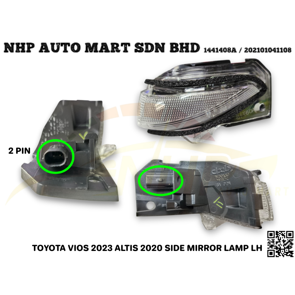TOYOTA VIOS 2023 NGC102 AC100 ALTIS 2020 ZRE211 SIDE MIRROR LAMP 100% ใหม่