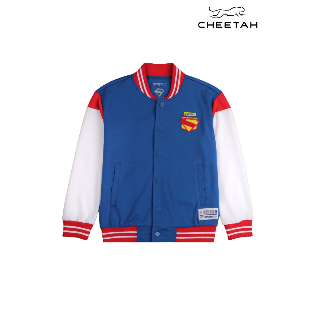 Cheetah Kids Boy Superman Movie Long Sleeves Varsity Jacket - CJ-3390