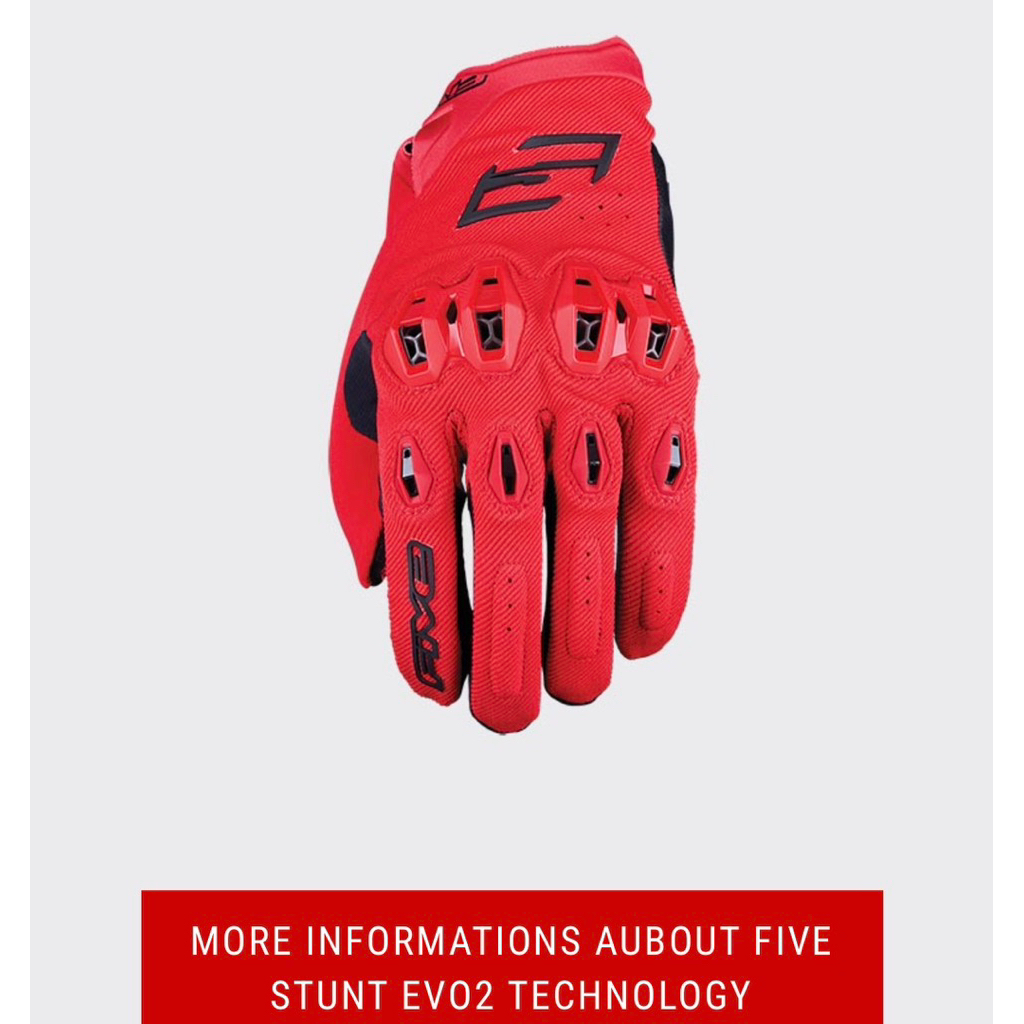 FIVE5 ถุงมือ L STUNT EVO 2 2025 RIDING GLOVE STREET PERFORMANCE FIVE 5 ถุงมือรถจักรยานยนต์