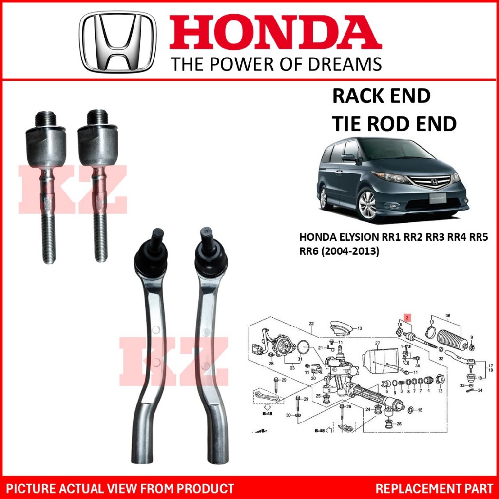 HONDA ELYSION RR1 RR2 RR3 RR4 RR5 RR6 (2004-2013) - RACK END / TIE ROD END