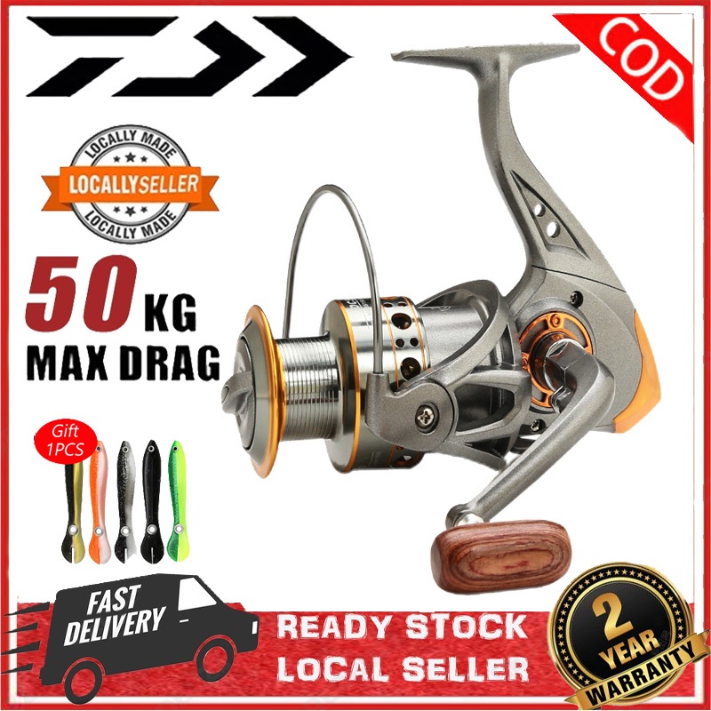 DAIWA Reel Spinning Fishing Reel Spinning Reel Baitcasting Reel Mesin Pancing 50KG ลากสูงสุด Reel Bc