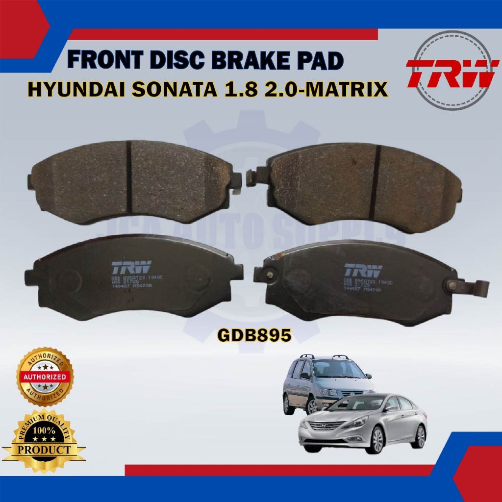 Hyundai Sonata 1.8cc 2.0cc-Matrix-Avante-ผ้าเบรคดิสหน้า-TRW-GDB895