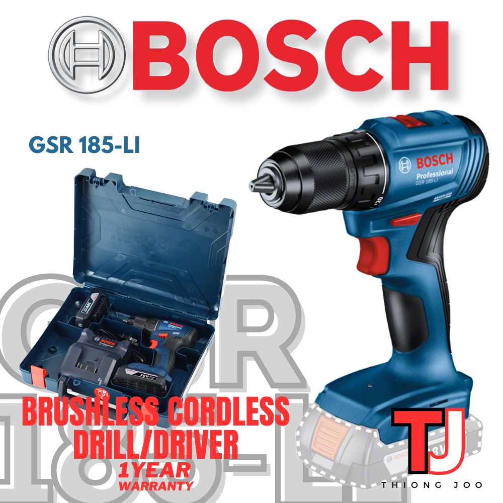 BOSCH GSR 185-LI BRUSHLESS DRILL/DRIVER