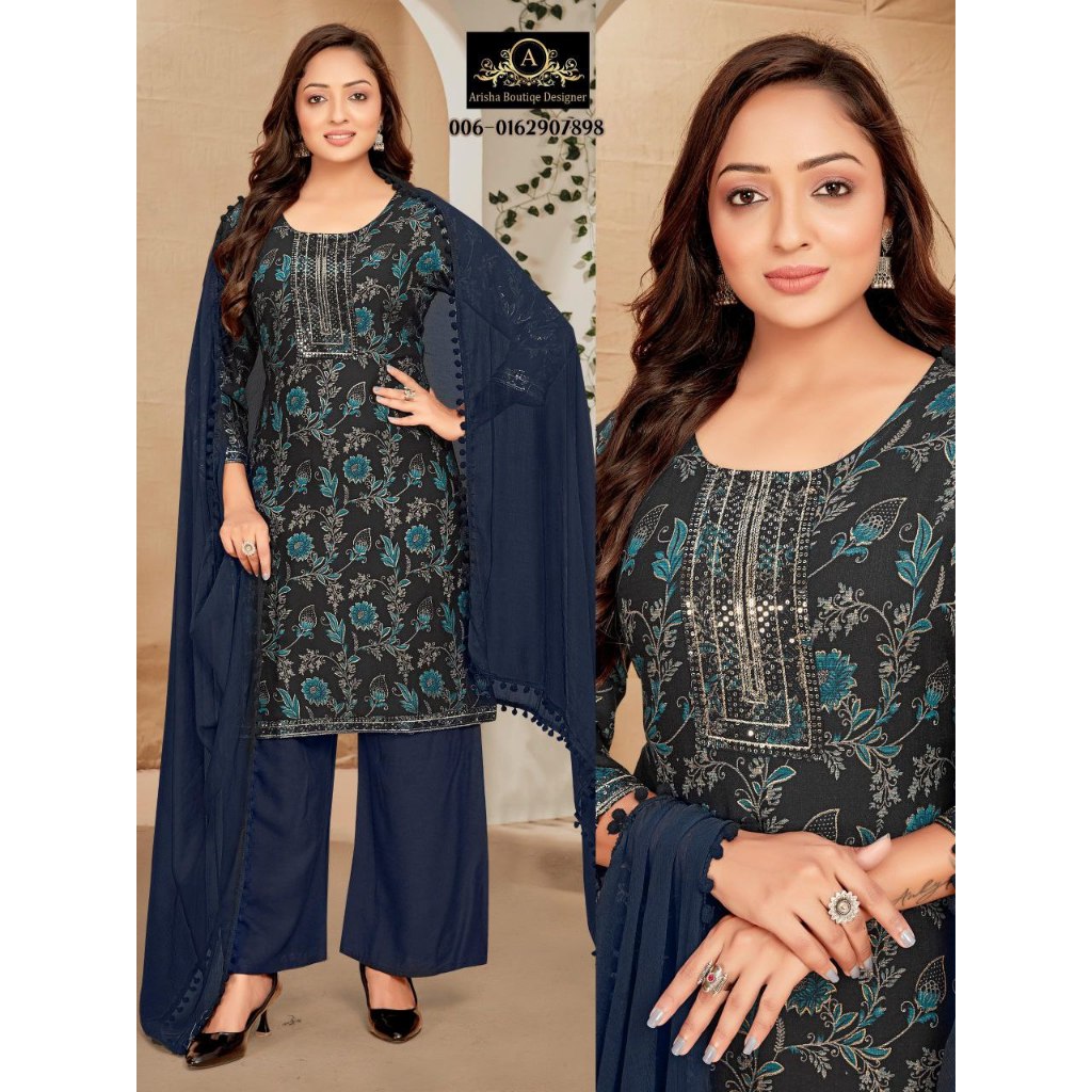 MADE STRAIGHT CUT KURTIS พร้อม BOTTOM และ DUPPATA