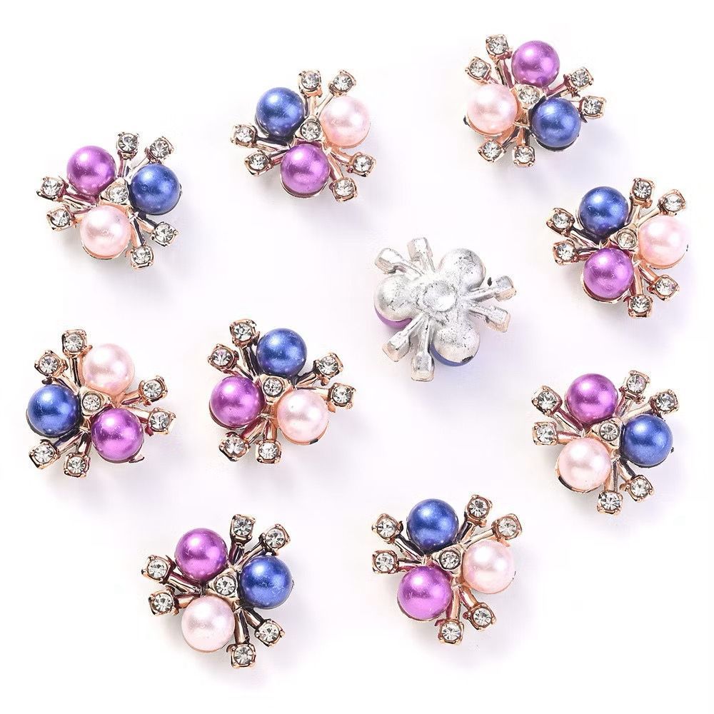 5psc อะคริลิคเลียนแบบ Pearl Diamond สําหรับ DIY ผ้า Headwear สร้อยคอ Hijab Tudung Rhinestone เครื่อง