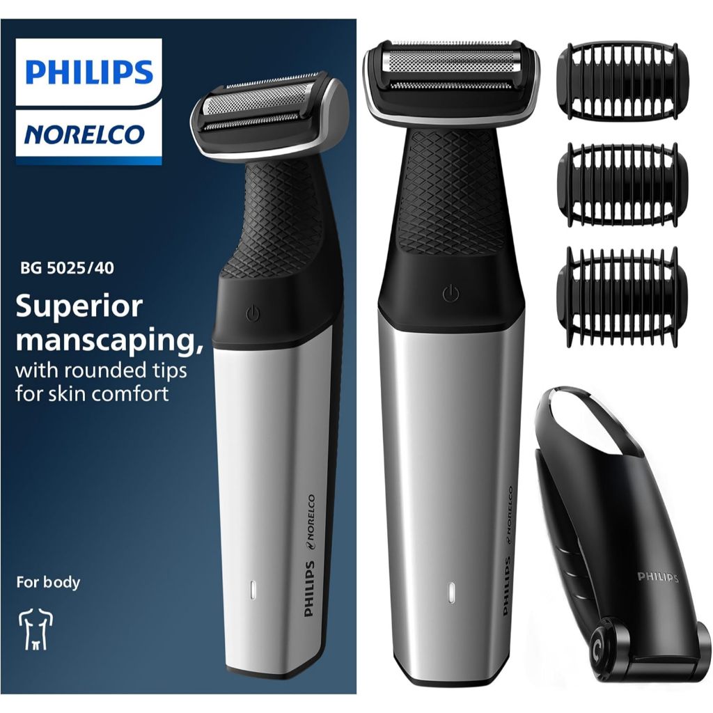 PHILIPS NORELCO Bodygroom Series 5000 | 7000, BG5025 | BG7025, Body Trimmer & Shaver Men