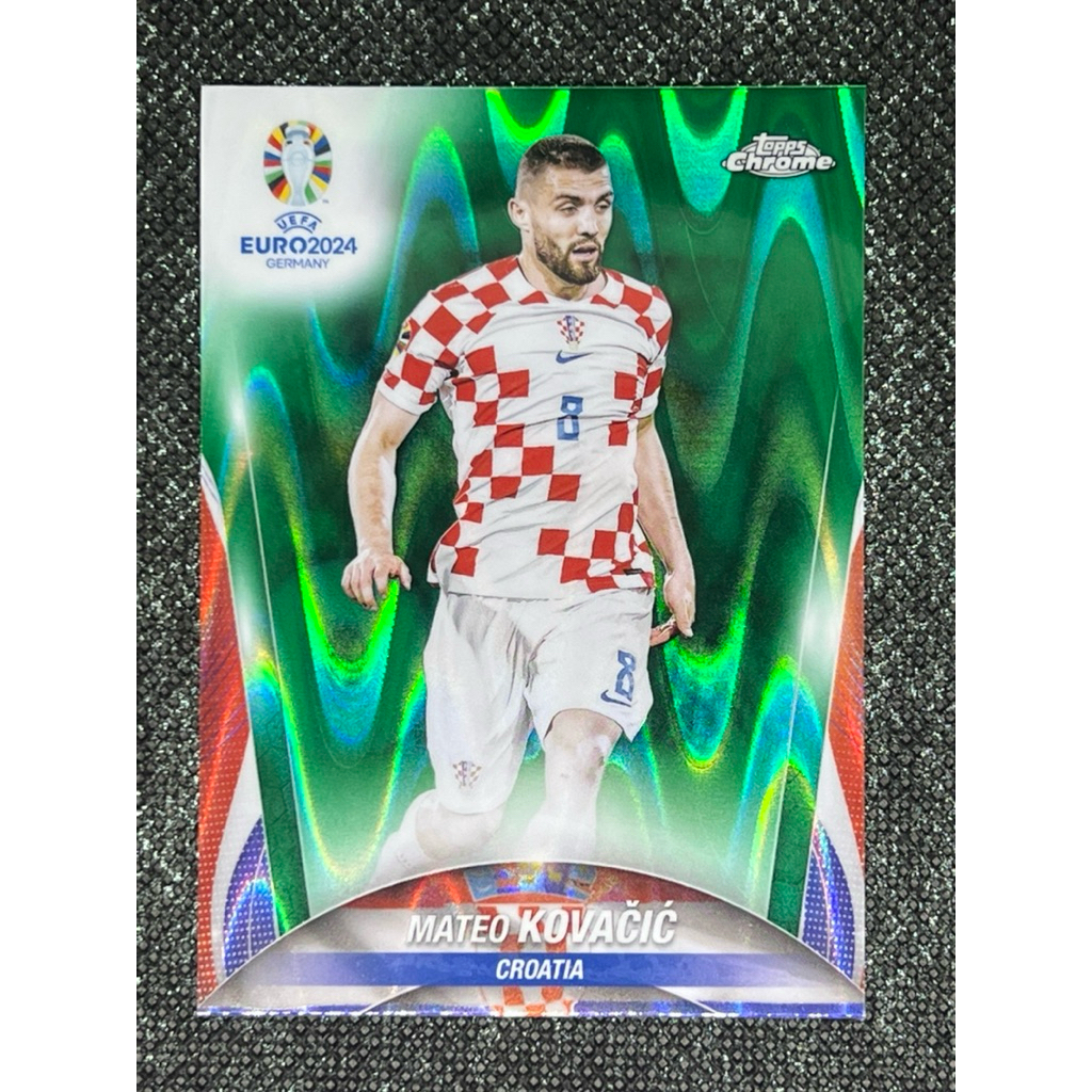 2024 Topps Chrome UEFA Euro 2024 Green RayWave - Mateo Kovacic