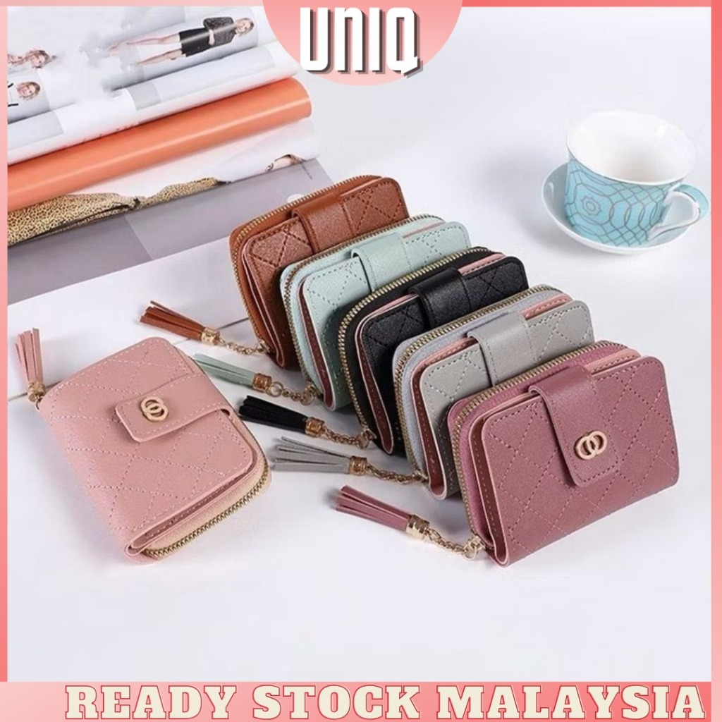 P58 UNIQ กระเป๋าสั้น Lady ผู้หญิง Multi-slot ผู้ถือบัตรเหรียญ Zip กระเป๋าสตางค์ผู้หญิงกระเป๋าสตางค์ 