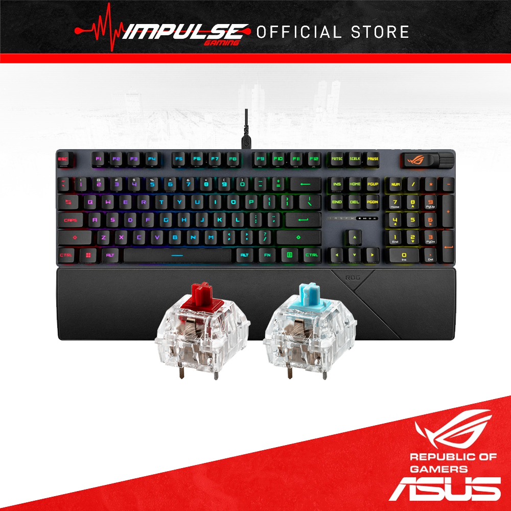 Asus ROG XA12 Strix Scope 2 II RX Gaming Wired Keyboard - Rest, Optical Mechanical switch (น้ําเงิน/