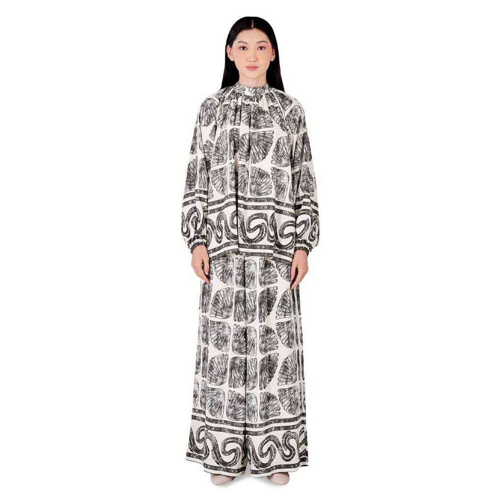 Naelofar Blue Cruise Rayon Co-Ord Set