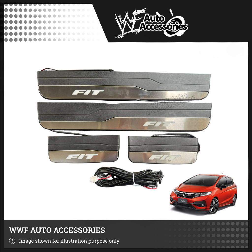 Honda Jazz GK 2014 2021 LED Side Step OME FIT Blue Light Plug & Play 4 ประตู (2015 2016 2017 2018 20