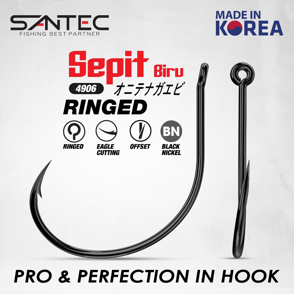 SANTEC – SEPIT BIRU HOOK GALAH HOOK 4904/4906/4907 PRAWN FISHING ราคา ถูกที่สุด ดีลบีเคเค แกลเลอรีภาพที่ 3