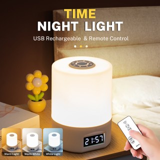 Dimmable Night Lamp LED 3Colour Touch Lights USB Dim Light Small Bedside Lamps Rechargeable For Bedroom Baby