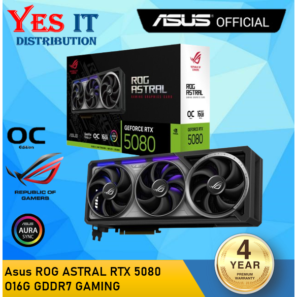 กราฟิกการ์ดสําหรับเล่นเกม Asus ROG ASTRAL RTX 5080 O16G