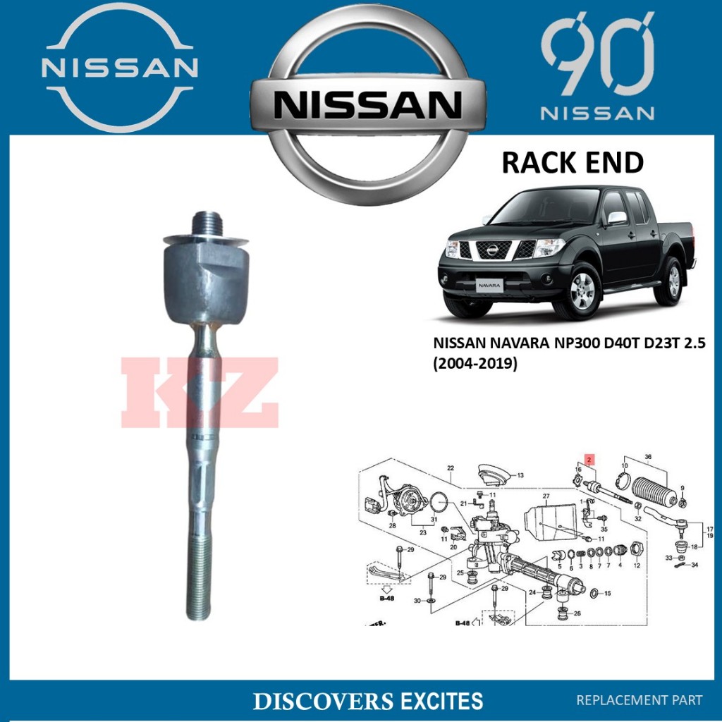 NISSAN NAVARA NP300 D40 D23 2.5 (2004-2019) - 2 IN 1 SET RACK END