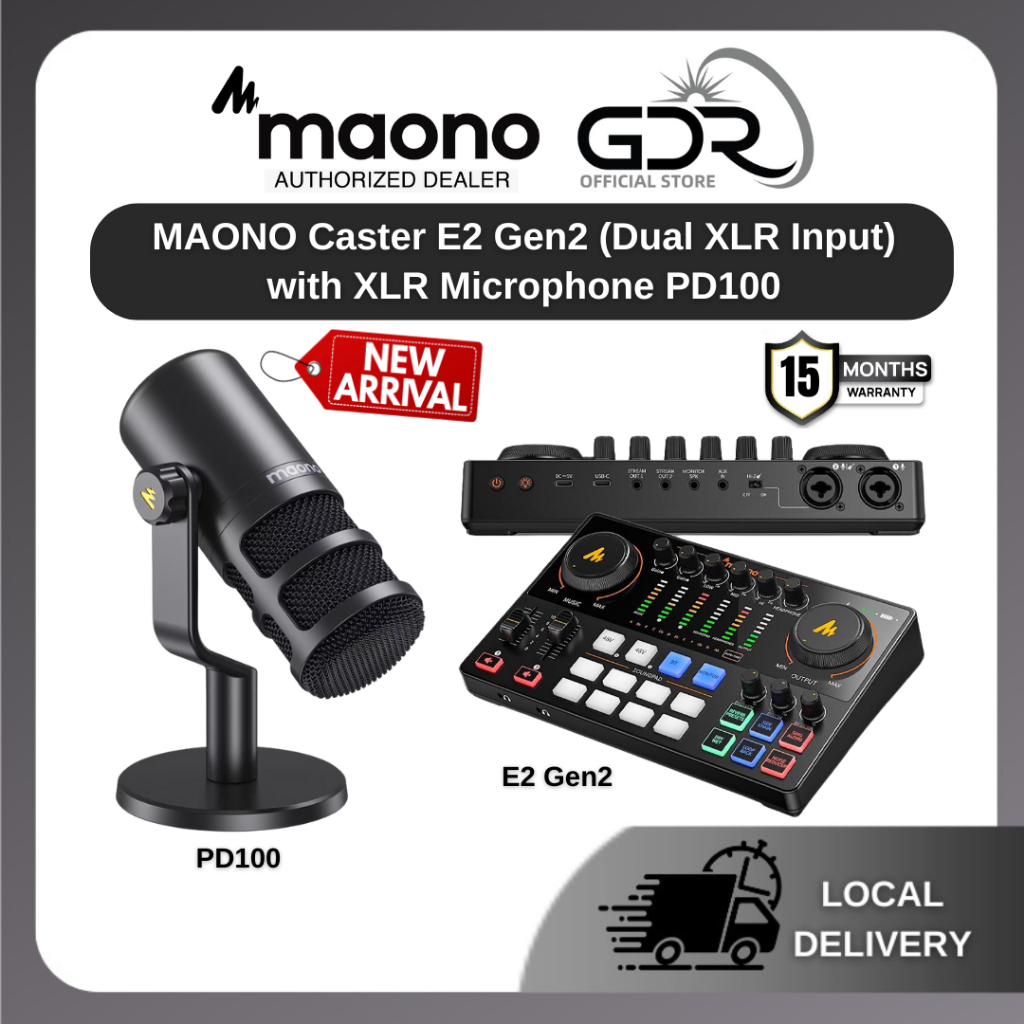 MAONO Caster E2 Gen2 Audio Interface Podcast mixer พร้อมอินพุต XLR คู่ AME2 Gen 2