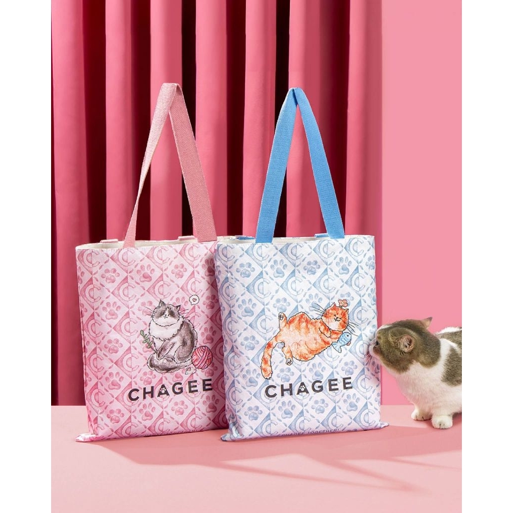 Authentic Chagee Limited Edition Meow Meow Tote กระเป๋าสะพาย (สีชมพู RM98 / น้ําเงิน RM88)