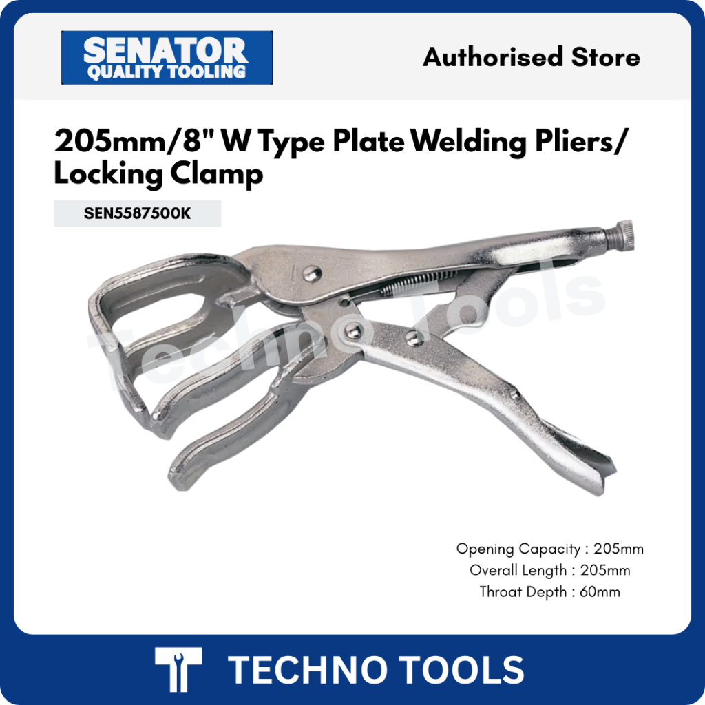 Senator แคลมป์ล็อค 8 นิ้ว/205 มม., ขากรรไกรเหล็ก, ด้ามจับตามหลักสรีรศาสตร์ | ส.ว5587500K 205mm/8" W 