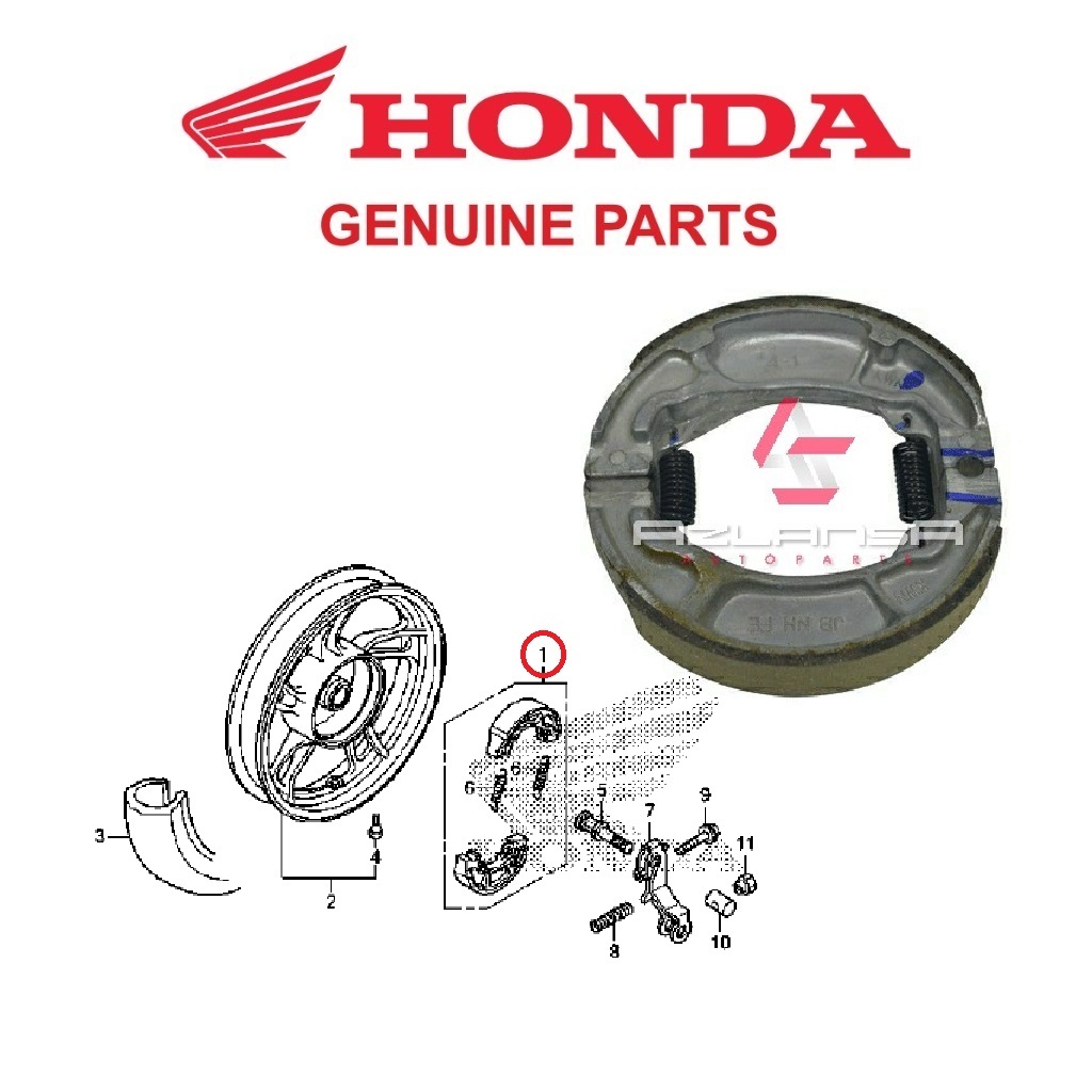 ชุดรองเท้าเบรค ( 06430-KWN-900 ) Beat, PCX, Vario 125 & Vario 150 💯 ฮอนด้า