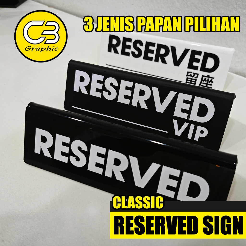 ป้ายสํารอง Reserve Table V Signage Hotel Gathering Cafe ป้ายอะคริลิค / AS33
