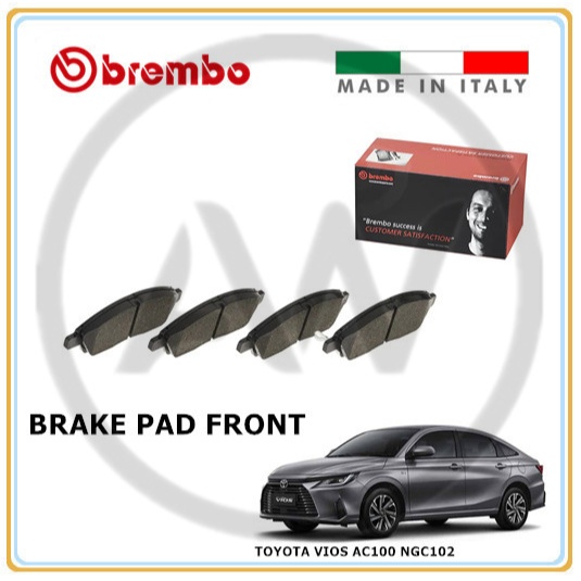 BREMBO Toyota Vios AC100 NGC102 2023-2025 ผ้าดิสเบรคหน้าหลัง