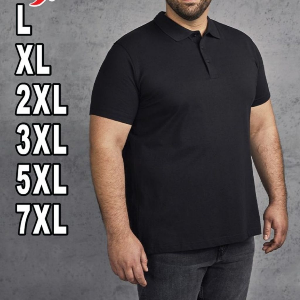 3xl-7xl Big Size , Mens baju collar Size ,3xl-7xl ผ้าฝ้าย kain, ธุรกิจ, ลําลอง, แฟชั่น (สีดําล้วน)