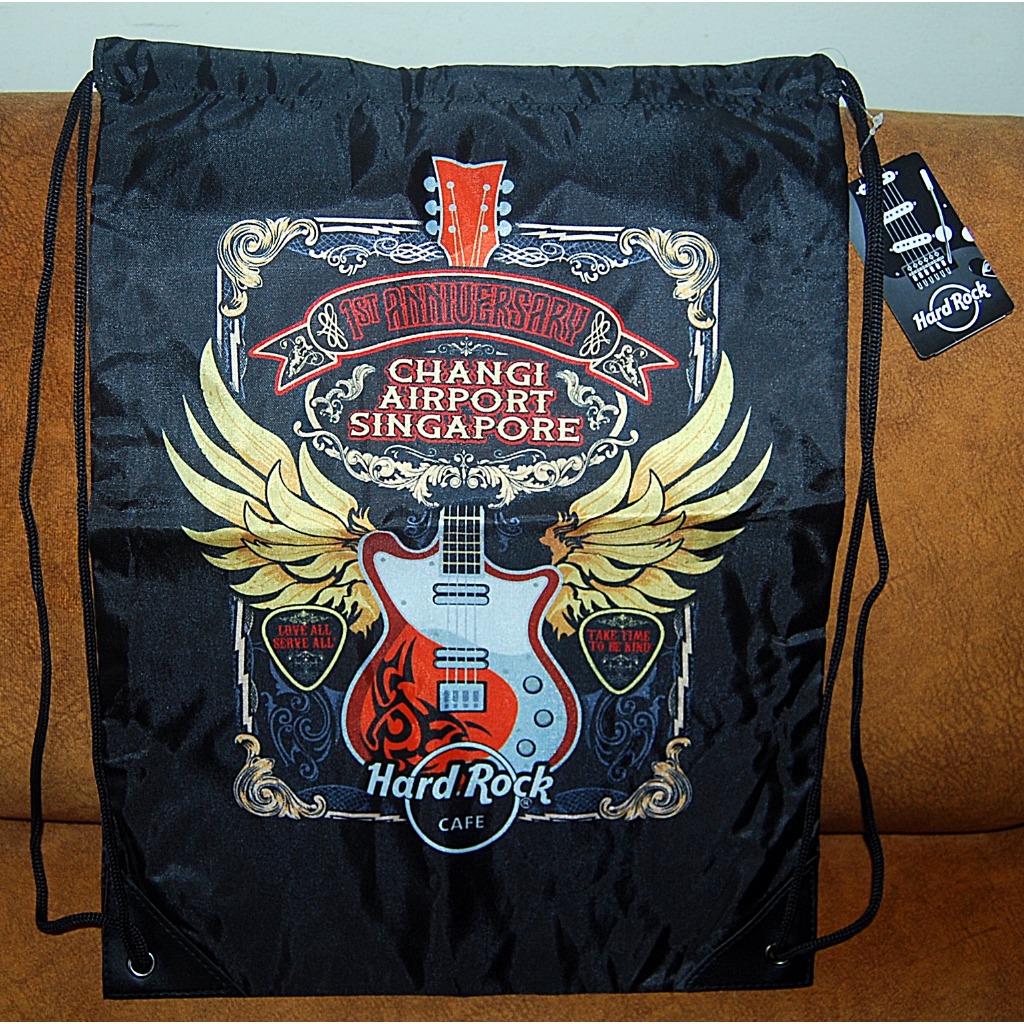 Hard Rock Cafe CHANGI AIRPORT กระเป๋าหูรูดครบรอบ 1 ปี & HRC ของแท้