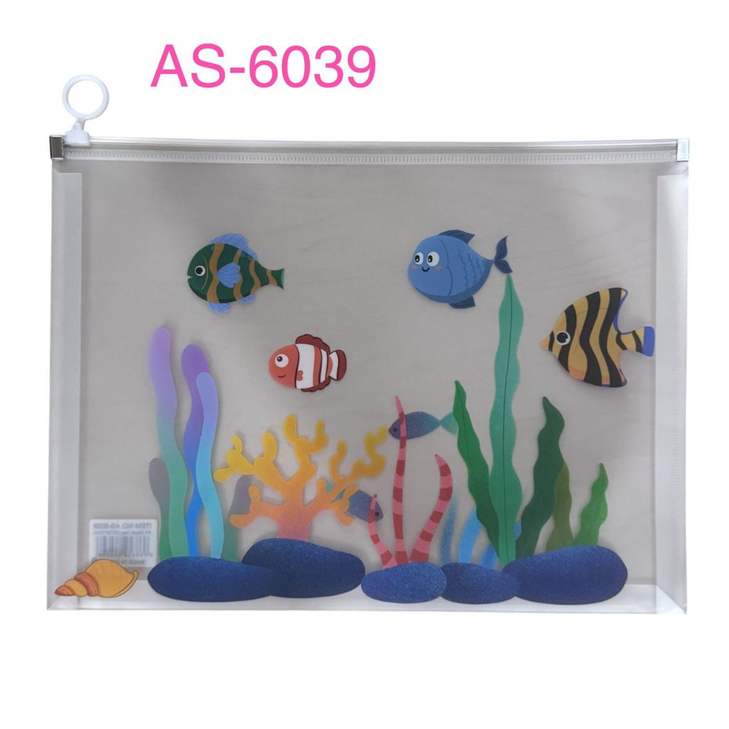 Beg Fail Zip recaan Kartun Zipper File Bag A4 A5 A6 Cartoon & Plain Design Stationery Organizer