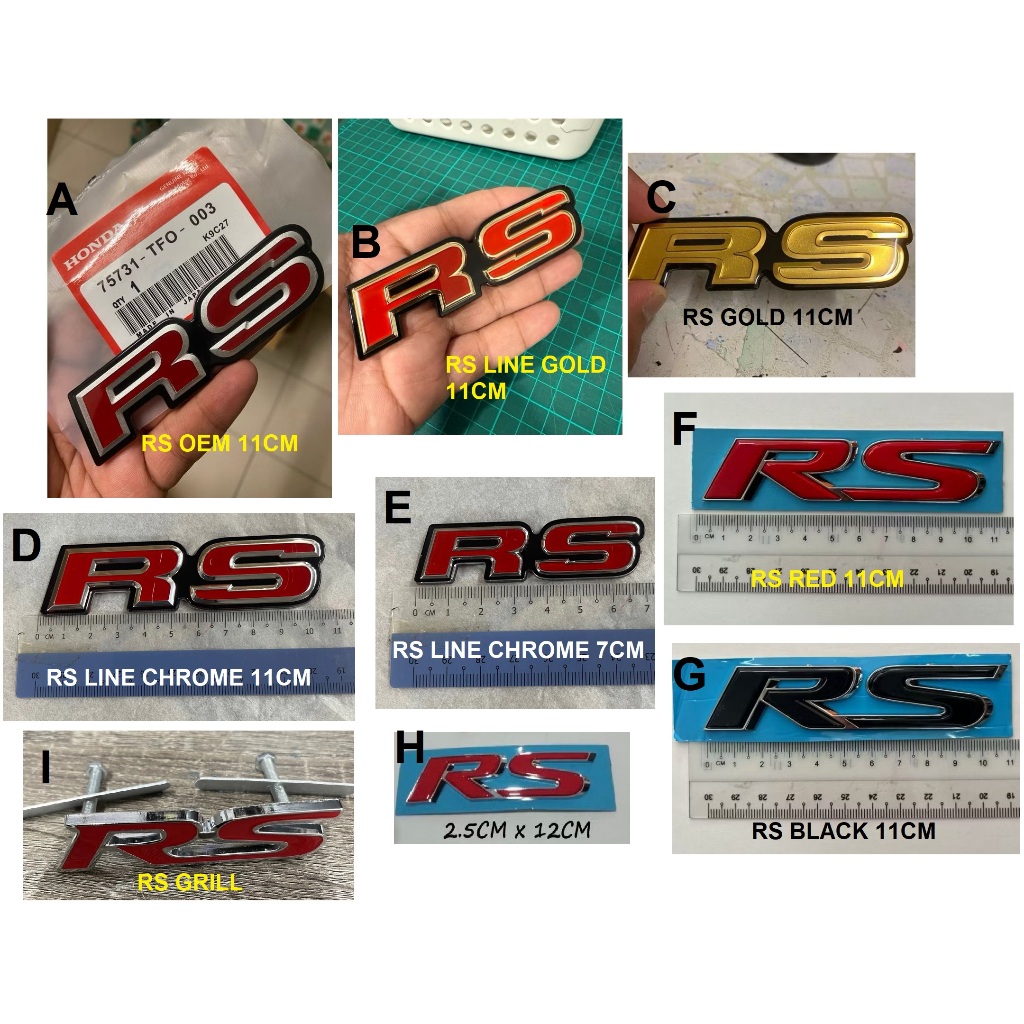 Emblem rs honda city สัญลักษณ์โลโก้ rs hrv crv jazz gk HRV CRV
