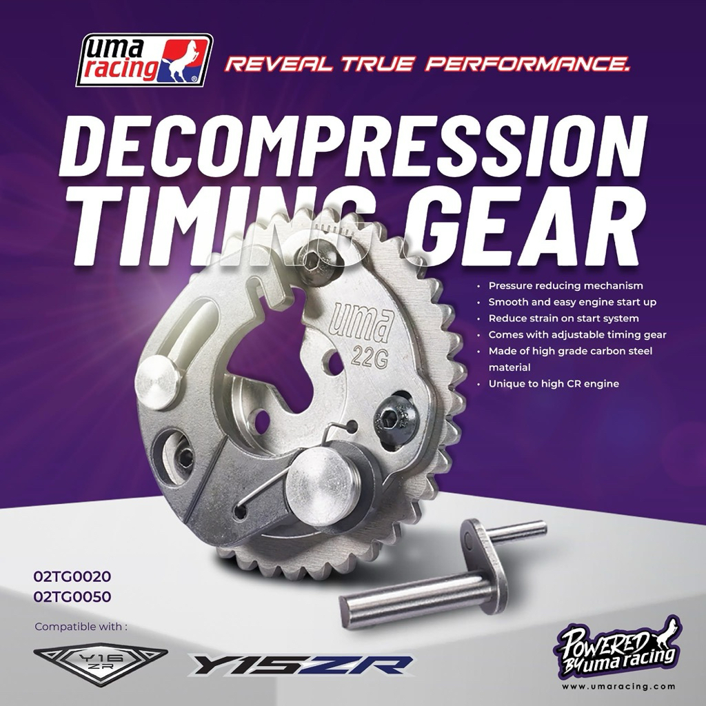 UMA RACING DECOMPRESSION TIMING GEAR LC135 Y15ZR Y16ZR R15 MT15 NVX NMAX RANTAI ADJUSTABLE TIMING GE