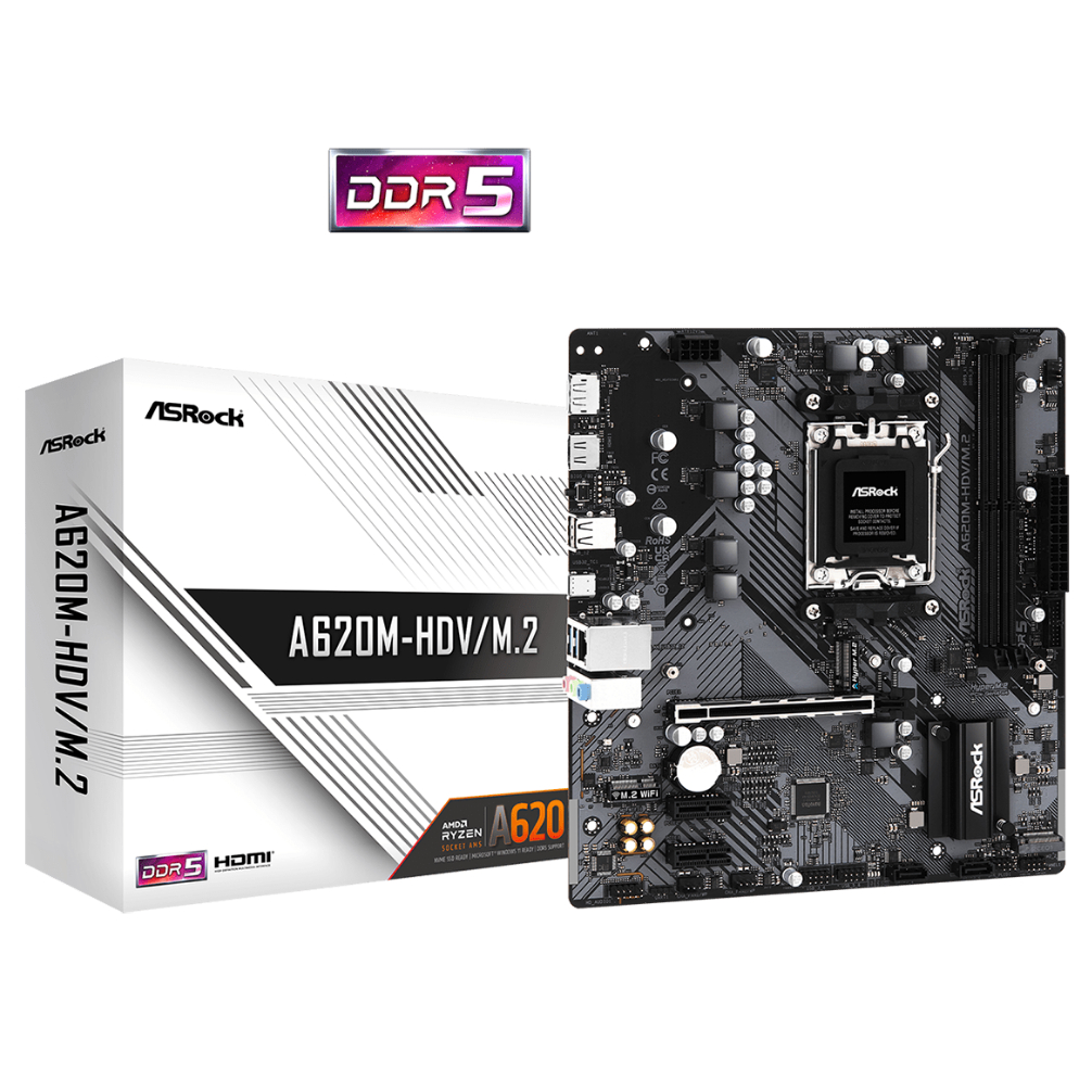 ASRock A620M-HDV/M.2 - เมนบอร์ด mATX AMD / ซ็อกเก็ต AMD AM5