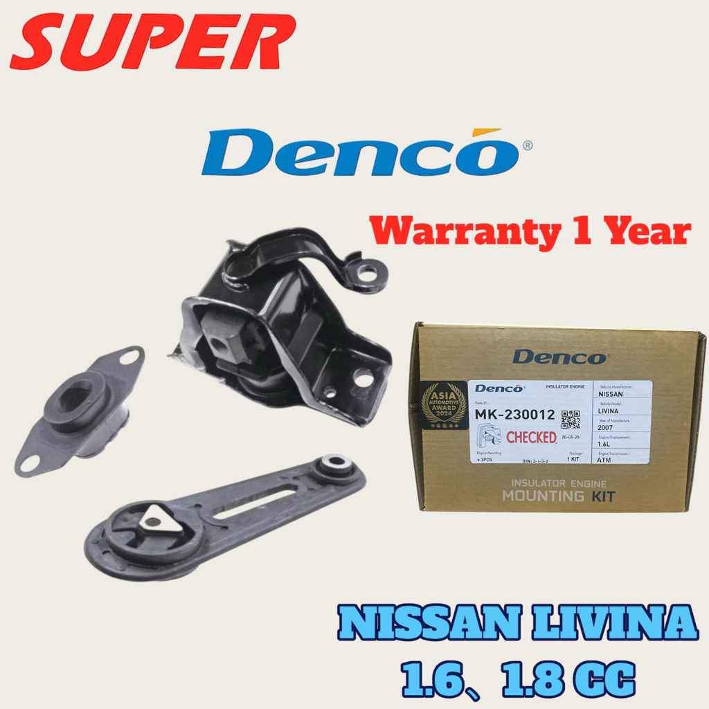 NISSAN LIVINA 1.61.8 AUTO/MANUAL ENGINE MOUNTING DENCO SET=3PCS/4PCS MK-230012/MK-230013