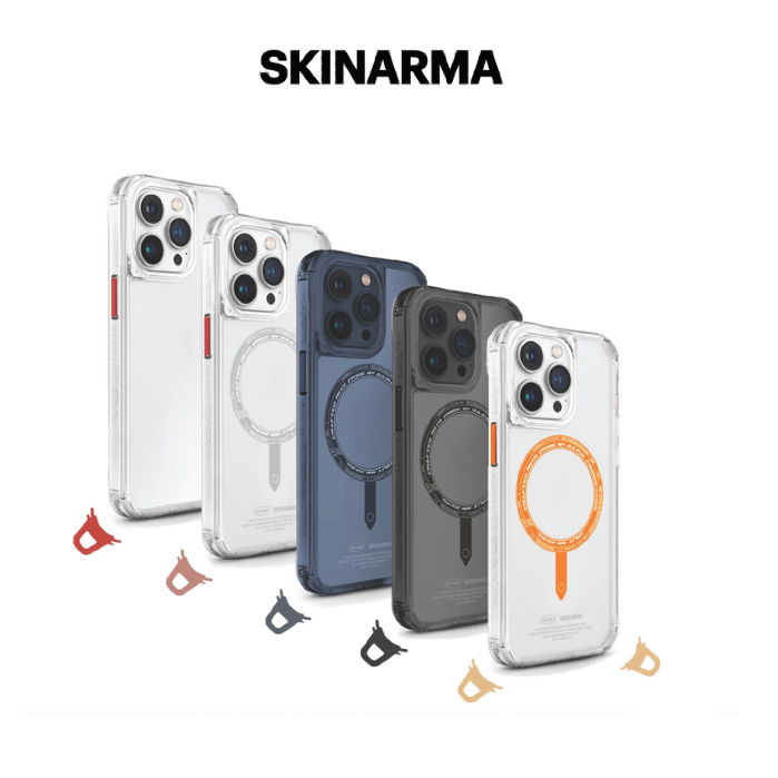SKINARMA Simao Clear Simoo Mag-Charge Case สําหรับ 15 / 15 Pro / 15 Pro Max - Clear Smoke Blue Sunburst