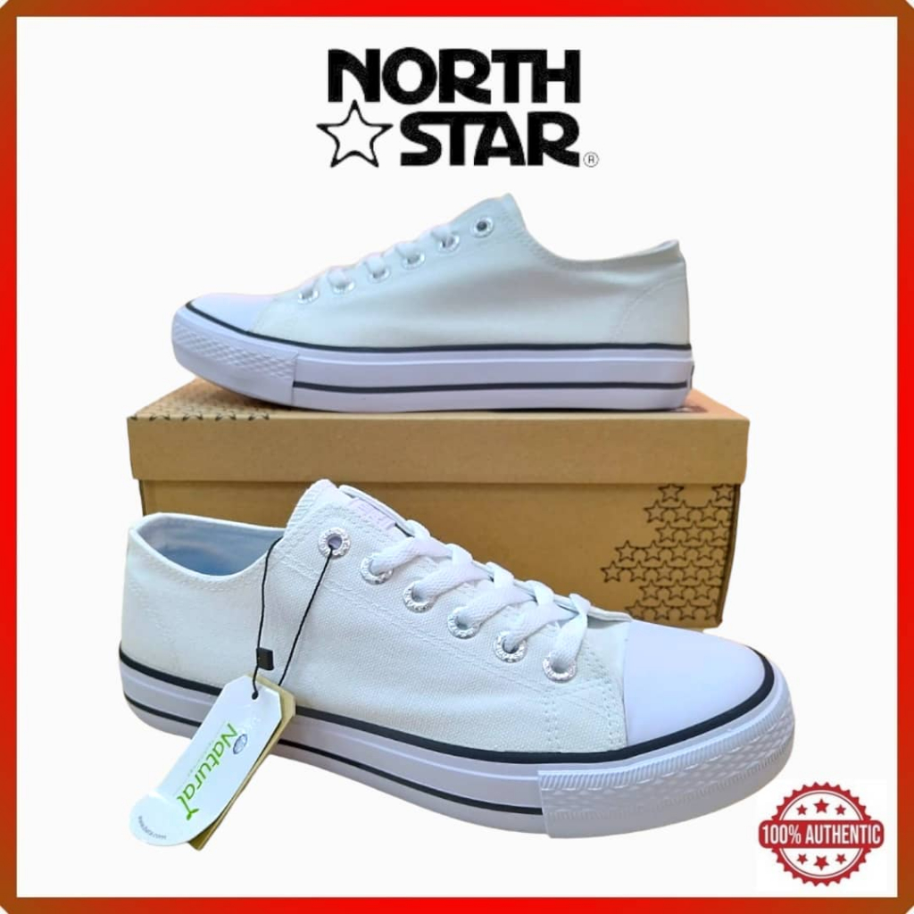 North Star White Unisex Laces School รองเท้า Kasut Sekolah Putih North Star 889-1503