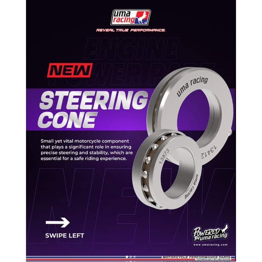 STEERENG CONE UMA RACING Y15 135LC NVX NMAX RS150 RSX VARIO 150 EGO EX5 DASH WAVE FUTURE Y125 SRL115 BEARING HANDLE