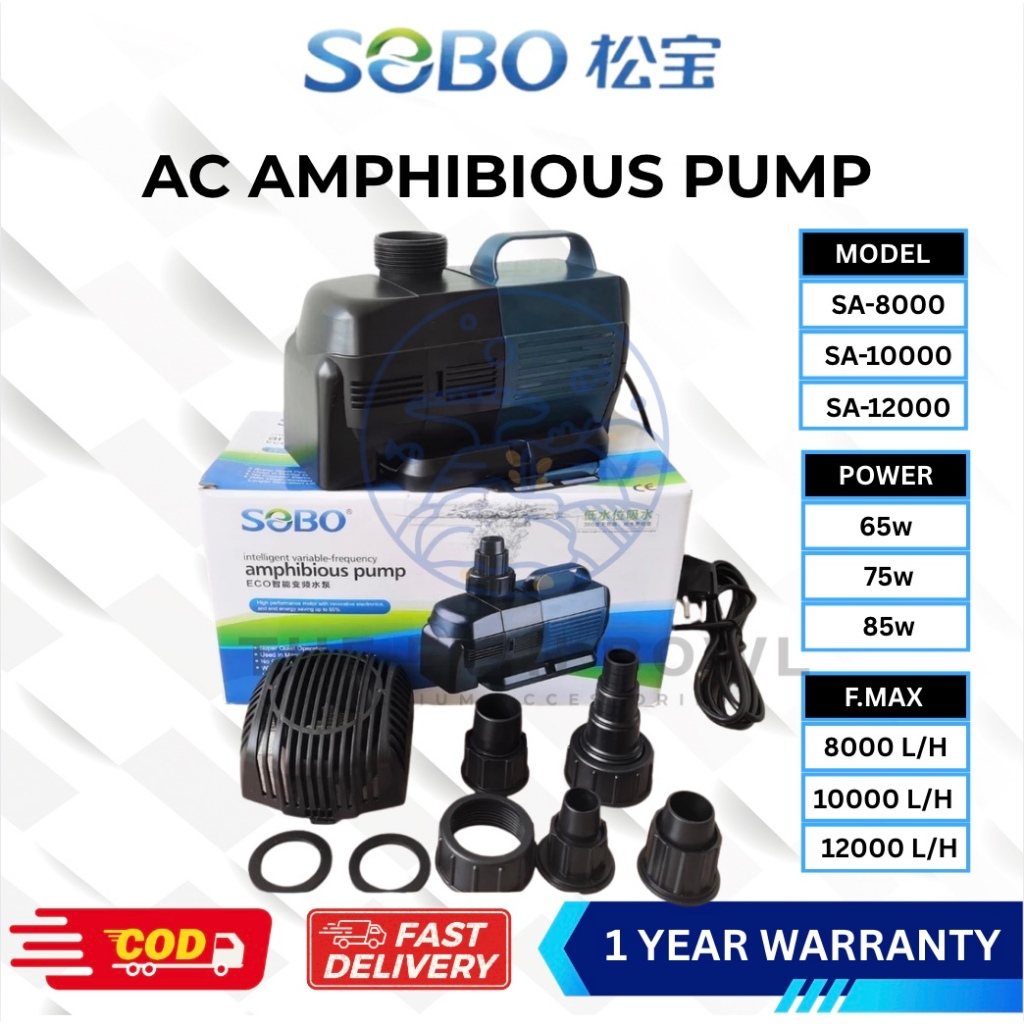 Super Silent Aquarium AC ปั๊มน้ําสะเทินน้ําสะเทินบก + ตัวควบคุมความเร็ว Pam Air Akuarium Kolam SA-80