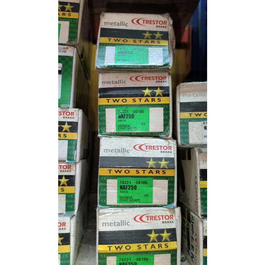 TRESTOR ผ้าเบรคหน้า CIVIC 6TH GEN SO4/EK 1.6 95-01 ,7TH GEN S5A/ES/EU3 1.7 00-06,NAF250 DB1286