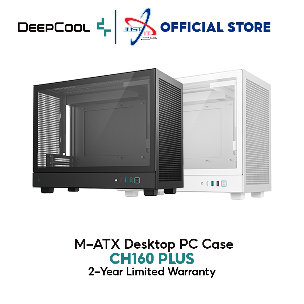 DEEPCOOL CH160 PLUS M-ATX DESKTOP PC CASE / CASING - สีดํา / สีขาว