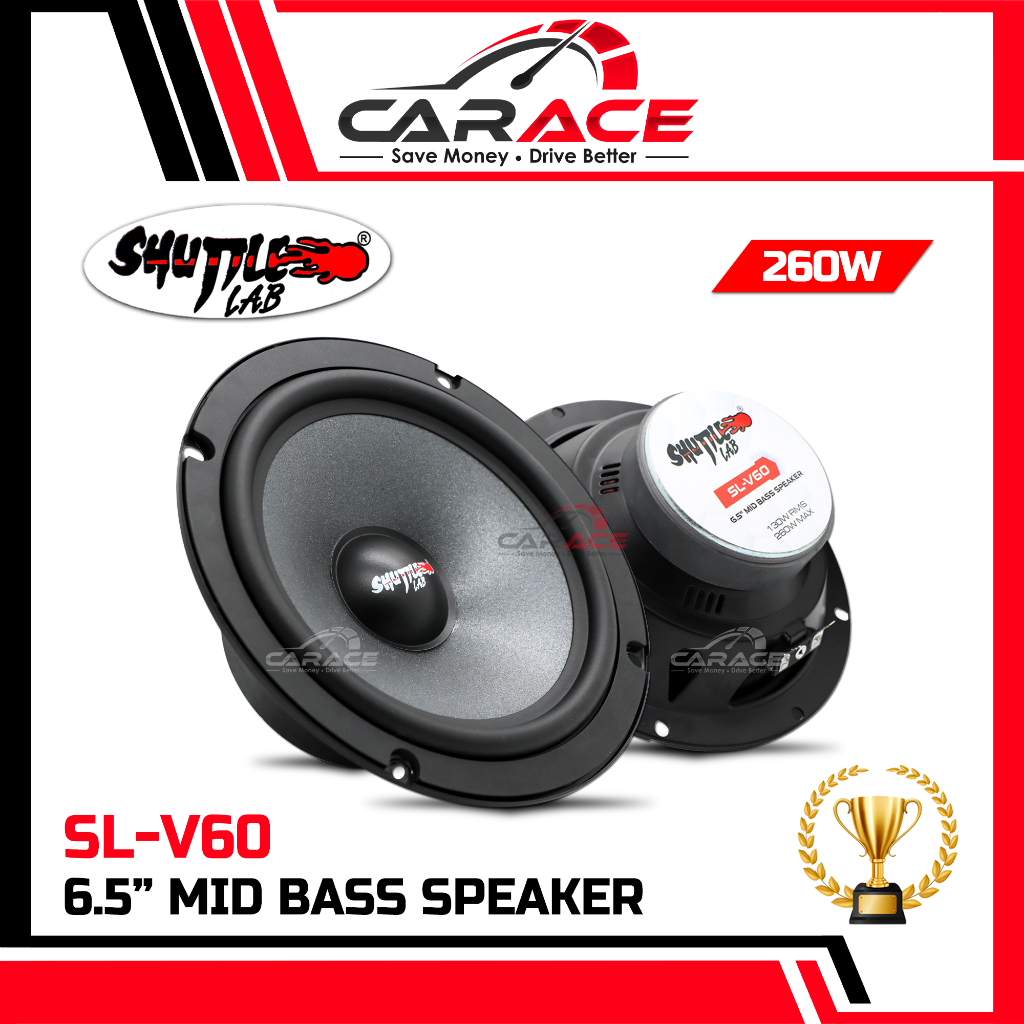 SHUTTLE LAB Speaker SL-V60 6.5" Mid Bass Speaker 260Watts 6.5 นิ้ว Bass Mid Speaker Mid Range