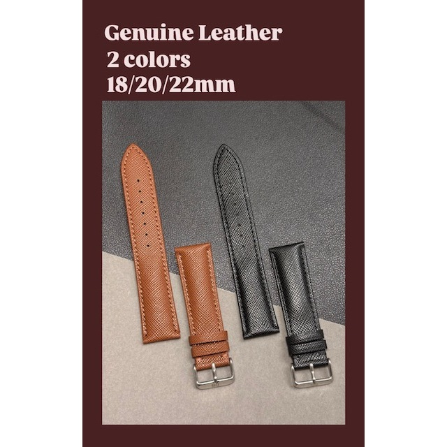 18mm20mm22mm สายนาฬิกาหนังนุ่มหัวเข็มขัดสแตนเลส