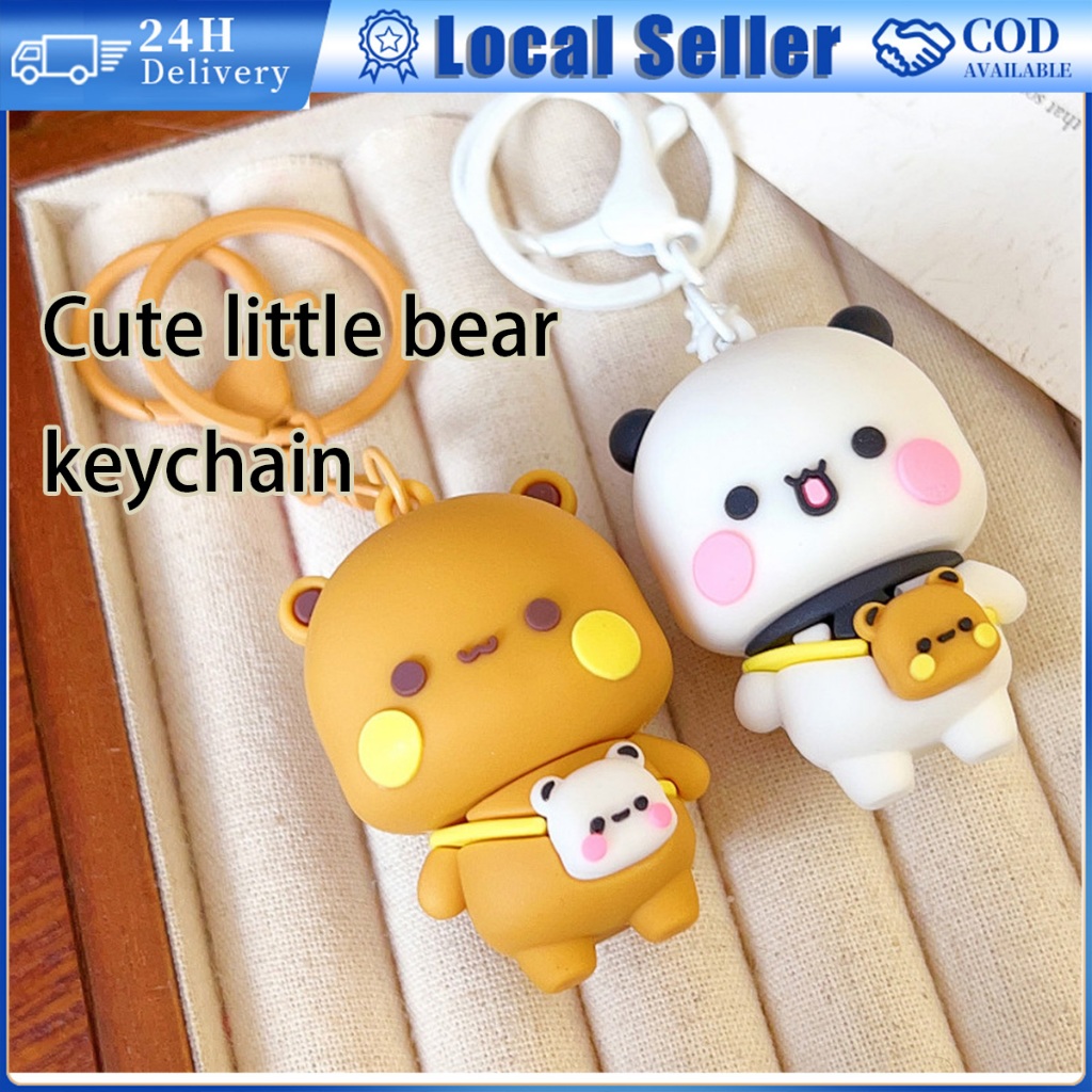 น่ารัก Dudu Bubu KeyChain หวาน Yier Bubu การ์ตูนหมีคู่พวงกุญแจอะนิเมะรูป Panda Bubu Dudu รูปตุ๊กตา