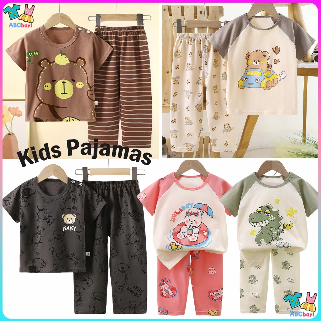 Baju Tidur ผู้ชายชุดแขนสั้นยาวชุดนอน Kanak Pyjama เด็กชุดนอนเด็กเสื้อผ้าชุดนอน Bayi